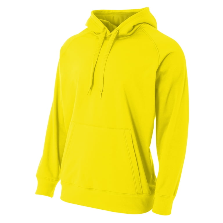 A4 Tech Fleece Hoodie For Men in Safety Yellow N4237