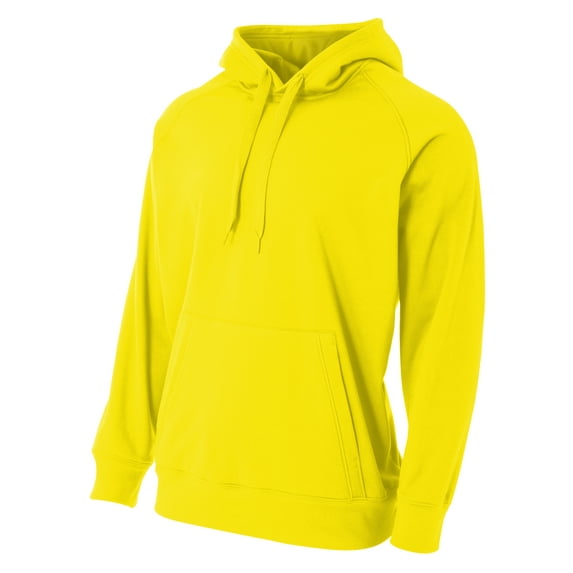 A4 Tech Fleece Hoodie For Men in Safety Yellow | N4237