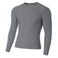 thumbnail image 1 of A4 Teen Long Sleeve Compression Crew For Teen Male in Graphite | NB3133, 1 of 2