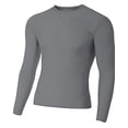 thumbnail image 1 of A4 Teen Long Sleeve Compression Crew For Teen Male in Graphite | NB3133, 1 of 2