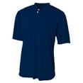 thumbnail image 1 of A4 Tek 2-Button Henley For Men in Navy 2011 | N3143, 1 of 2