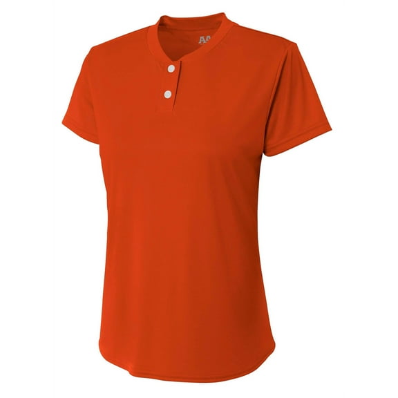 A4 Tek 2-Button Henley For Women in Athletic Orange | NW3143