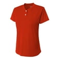 thumbnail image 1 of A4 Tek 2-Button Henley For Teen Female in Athletic Orange | NG3143, 1 of 2