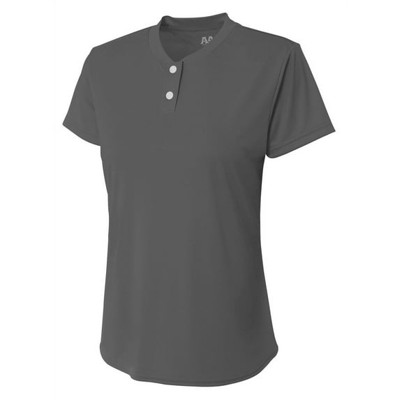 A4 Tek 2-Button Henley For Women in Graphite | NW3143