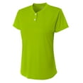 thumbnail image 1 of A4 Tek 2-Button Henley For Women in Lime | NW3143, 1 of 2