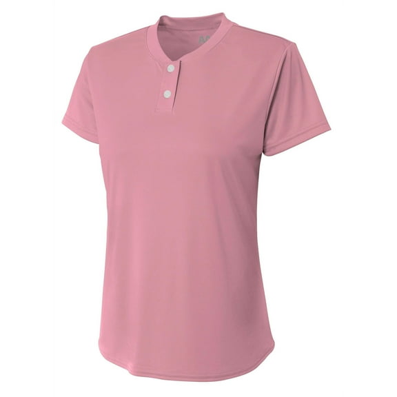 A4 Tek 2-Button Henley For Women in Pink | NW3143