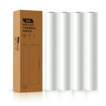 A4 Thermal Printer Paper 4 Roll, 8.3 inches Wide Compatible with PeriPage A40, M08F, MT810 and Other Portable Thermal Printers (4 Rolls | 8.3''x23')