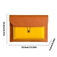 thumbnail image 1 of A4 Thickened Leather Snap Closure Document Bag, Watertight Business Briefcase and File Folder for Office, Professional File Folder with Multiple Pockets for Laptops and Papers, 1 of 4
