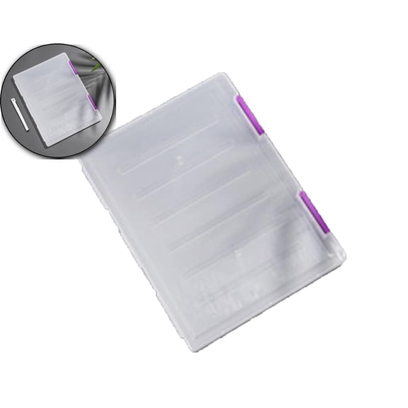 A4 Thin Plastic Document Storage Box with Lid, A4 Transparent Plastic Storage Box Clear Document File Organizer Case for Office