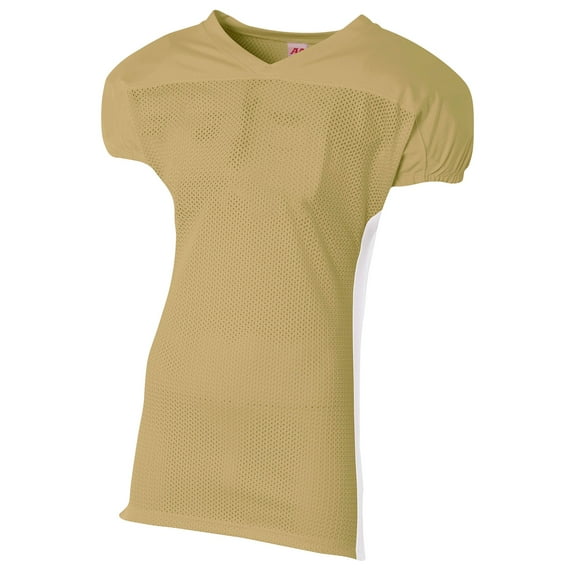 A4 Titan 4-Way Stretch Football Jersey For Youth Male in Vegas Gold/White | NB4205