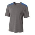 thumbnail image 1 of A4 Tourney Heather Short Sleeve Color Block For Men in Heather/Royal | N3100, 1 of 2