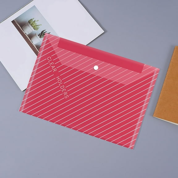 A4 Transparent Document Bag | Thickened Plastic File Folder | Waterproof Snap Closure | Heat-Sealed Edges | Holds 200 Sheets | Multicolor | 12.8"x9.1" | Office Organization