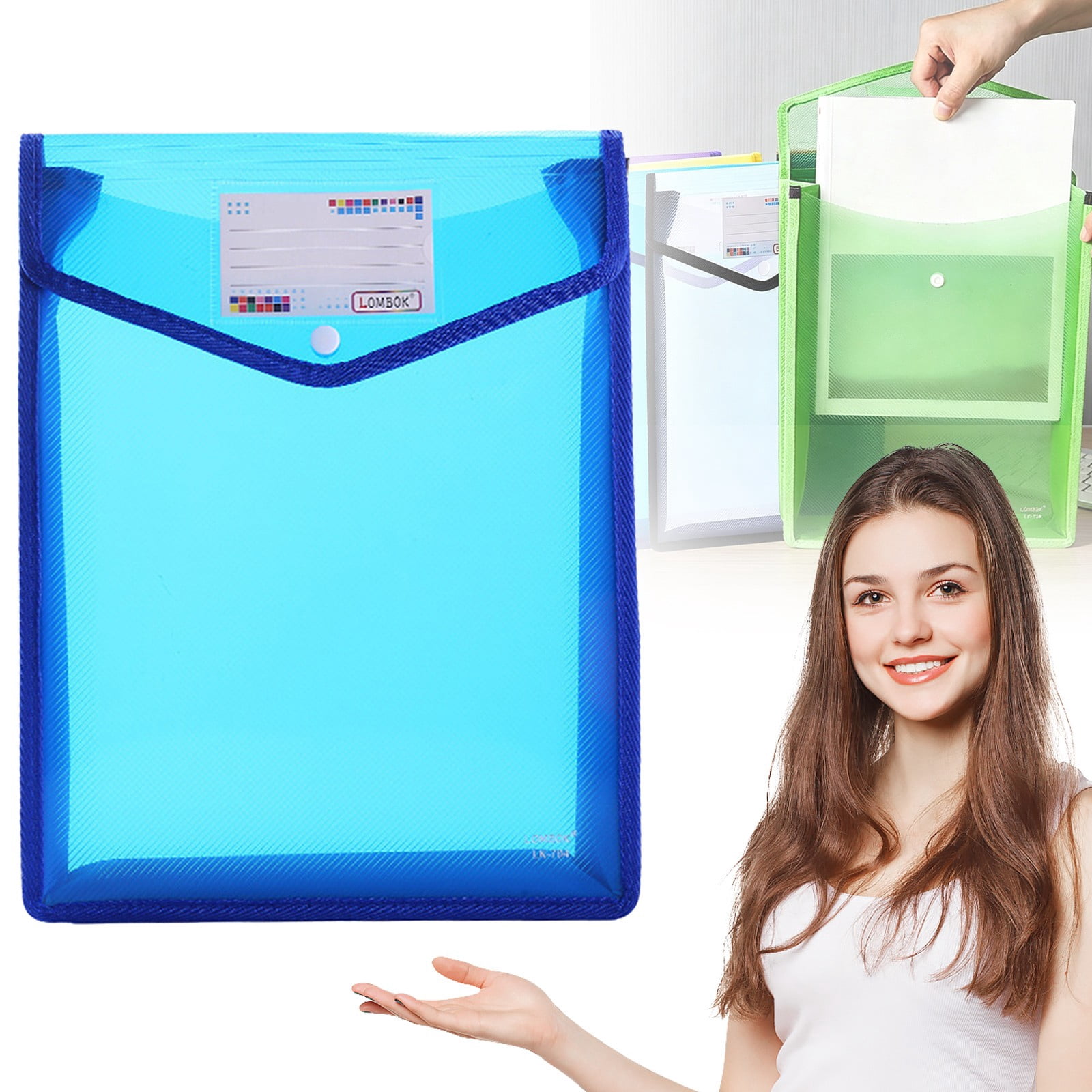 Labelled File Foder A4 Transparent Plastic File Folder Waterproof File Folder Labeled ...
