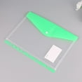 thumbnail image 1 of A4 Transparent Plastic Folder, Labeled Envelope Folders, Hook & Loop Closure For School Home Work Office Organizer (Green), 1 of 6