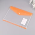 thumbnail image 1 of A4 Transparent Plastic Folder, Labeled Envelope Folders, Hook & Loop Closure For School Home Work Office Organizer (Orange), 1 of 6