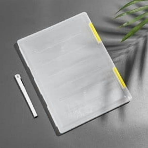 A4 Transparent Storage Box Clear Plastic Document Organizer - File Filling Case Paper Storage Container See-Through Document Holder for Office Home Paperwork Binders