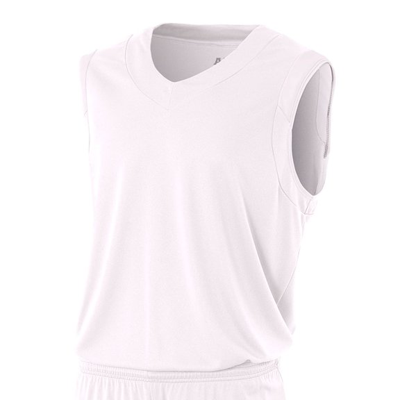 A4 V-Neck Muscle Tank For Men in White XL
