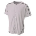 thumbnail image 1 of A4 Warp Knit Baseball Jersey For Men in Gray/Black | N4214, 1 of 2