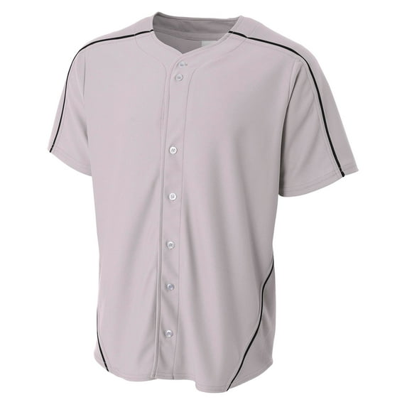 A4 Warp-Knit Baseball Jersey For Youth Male in Gray/Black | NB4214