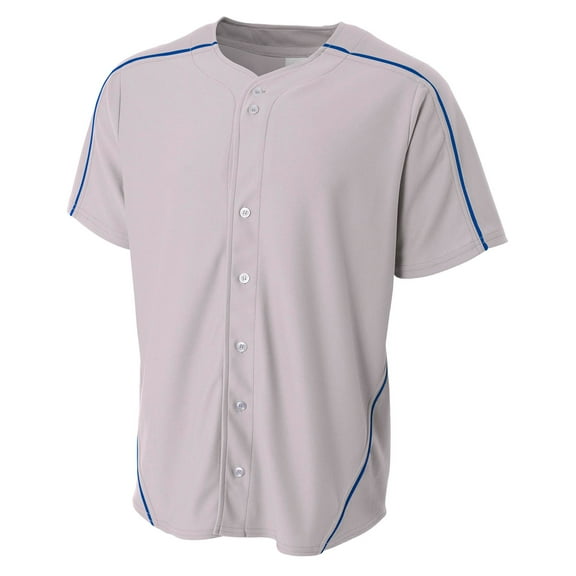 A4 Warp-Knit Baseball Jersey For Youth Male in Grey/Royal | NB4214