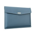 thumbnail image 1 of A4 Waterproof Leather File Folder, Durable Faux Leather Envelope Document Folder, Bag Pouch Holder, Ideal for Office, Business, Data Paper Easy Briefcase Bag with Buckle, 1Pc(Blue,13x9.6"), 1 of 6