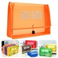 thumbnail image 1 of A4 Waterproof Pouch File Organizer, Orange, Plastic File Wallet Envelope Expanding File Folder Document Organizer with Snap Closure & Label Pocket for Home, Office, By Kingtowag, 1 of 5