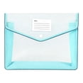 thumbnail image 1 of A4 Waterproof Snap Button File Bag, Light Green Document Pouch for Office, School Folder Organizer, 1 of 9