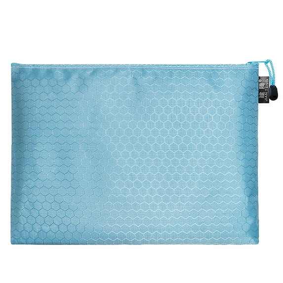 A4 Waterproof Zipper File Bags, Football Pattern Office Document Bags Files Category Bag with Zipper, Durable Thickened Canvas Document Organizer Portable Office Storage Pouch, 1Pc(Blue,13.4x9.4")