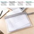 thumbnail image 1 of A4 Waterproof Zipper File Folder with Handle – Frosted Clear TPU Document Pouch for Office, School Papers, Travel and Home Storage, 1 of 6