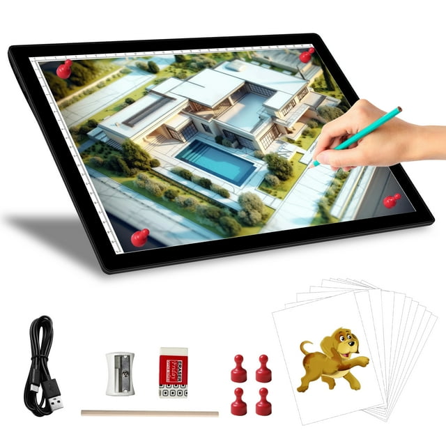 Rechargeable A2 Light Pad, Wireless Battery Powered Artist Tracing