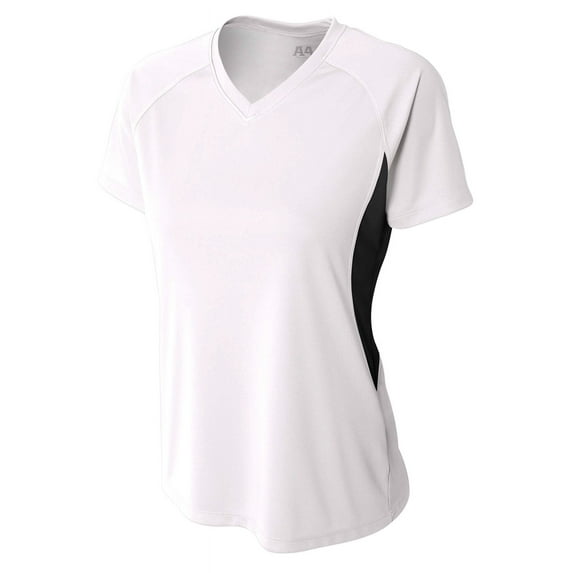A4 Women's Color Block Performance V-Neck Shirt