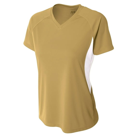 A4 Women's Color Block Performance V-Neck Shirt