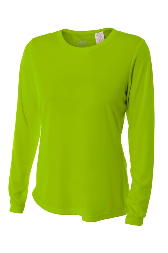 Women's Cooling Performance Crew Long Sleeve T-Shirt, Lime, Large
