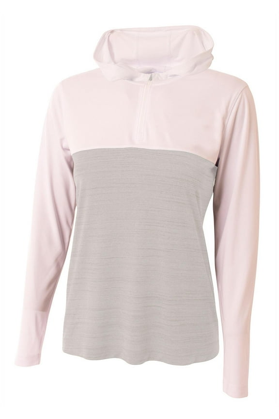 Women's Slate Quarter Zip Hoodie For Women in White | NW4013