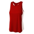 thumbnail image 1 of A4 Womens 100% Polyester Interlock Fabric Athletic Performance The Pacer Tank Top, SCARLET/WHITE, Large, NW2009, 1 of 2