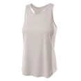 thumbnail image 1 of A4 Womens 100% Polyester Interlock Fabric Athletic Performance The Pacer Tank Top, SILVER/WHITE, Large, NW2009, 1 of 2