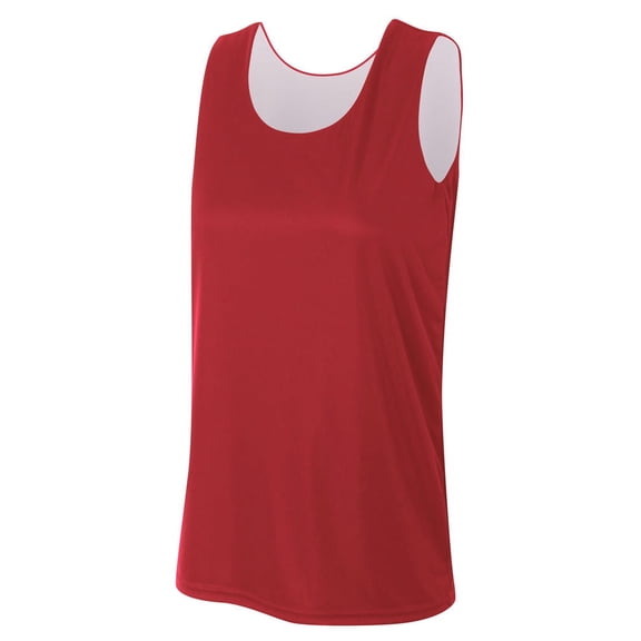 A4 Womens 100% Polyester Peak Performance Ultra-Tight Knit Reversible Jump Jersey, CARDINAL/WHITE, Medium, NW2375