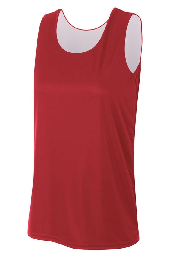 Womens 100% Polyester Peak Performance Ultra-Tight Knit Reversible Jump Jersey, CARDINAL/WHITE, Small, NW2375