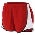 thumbnail image 1 of A4 Womens 3" 100% Woven Polyester Moisture Wicking Athletes Dry Sport Workout Speed Performance Short, SCARLET/WHITE, Small, NW5341, 1 of 3