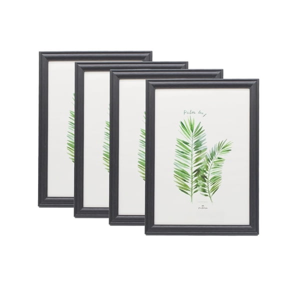 A4 Wooden Picture Frames with Real Glass for Photo/Certificate - 4 Pack