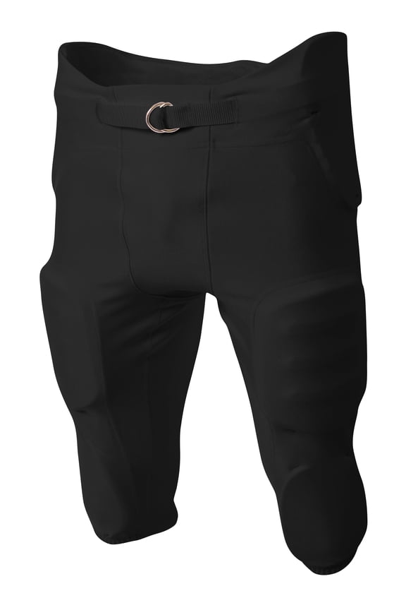 "A4 Youth 100% Polyester Tailbone Pads Pocket Safety Integrated Zone Sports Wear Football Pant, BLACK, Small, NB6198"