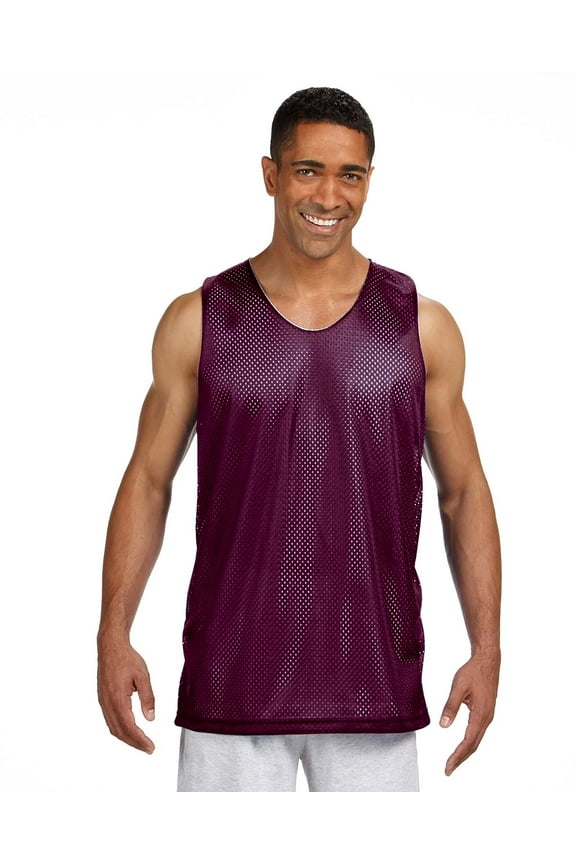 Youth Atheltic Running Backcourt Jersey V-Neck Muscle Tank Top , Maroon/White, NF1270