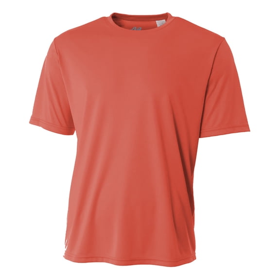A4 Youth Atheltic Short Sleeve Cooling Performance Crew Neck T-Shirt CORAL, Medium, NB3142