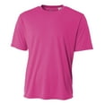 thumbnail image 1 of A4 Youth Atheltic Short Sleeve Cooling Performance Crew Neck T-Shirt FUCHSIA, Large, NB3142, 1 of 2