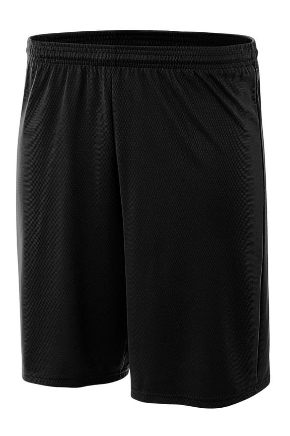 Youth Cooling Atheltic Performance 100% Polyester Power Mesh Practice Versatile Short , BLACK, XX-Small, NB5281