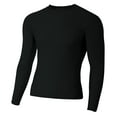thumbnail image 1 of A4 Youth Long Sleeve Compression Crew For Youth Male in Black | NB3133, 1 of 3