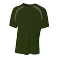 thumbnail image 1 of A4 Youth Performance Play Spartan Short Sleeve Color Block Crew Neck T-Shirt, FOREST/GRAPHITE, Medium, NB3001, 1 of 3