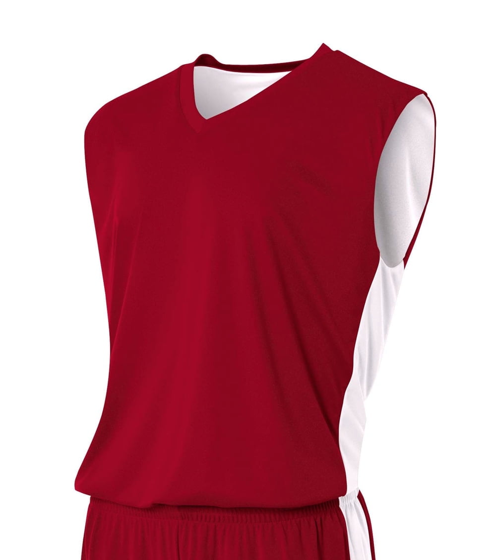 A4 Men's Reversible Performance Muscle T-Shirt - Moisture Wicking, Orange/White, X-Large - View #10
