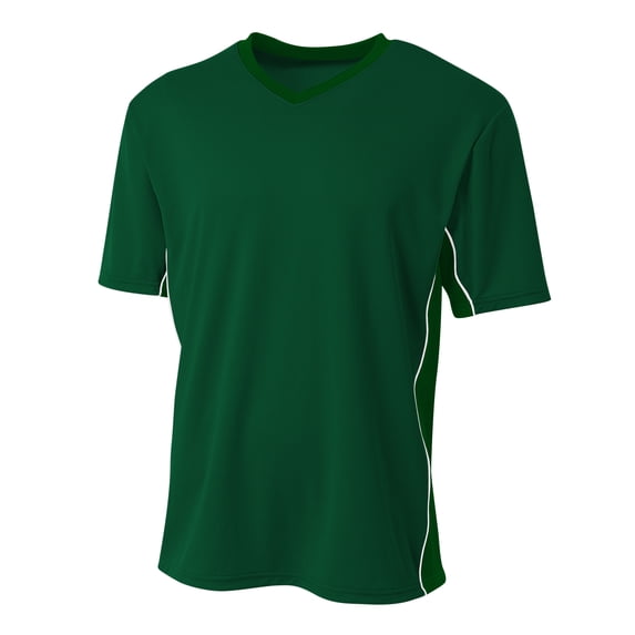 A4 Youth Short Sleeve V- Neck Atheltic Liga Sports Soccer wear Jersey , FOREST, Large, NB3018
