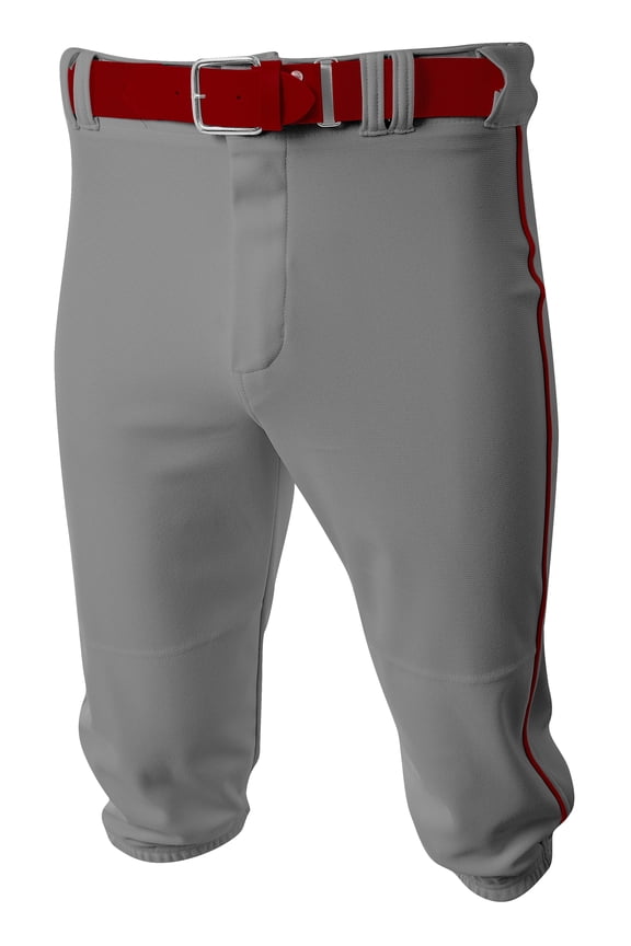 Youth Style Baseball Knicker Sports Atheltic Performance Pant , GRAY/CARDINAL, Medium, NB6003